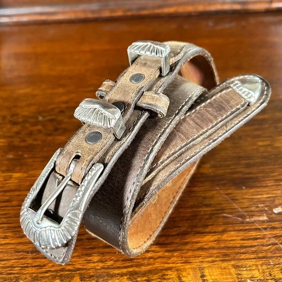 DDD 3-D | Accessories | Ddd 3d Belt Brown Leather Western  display picture 3